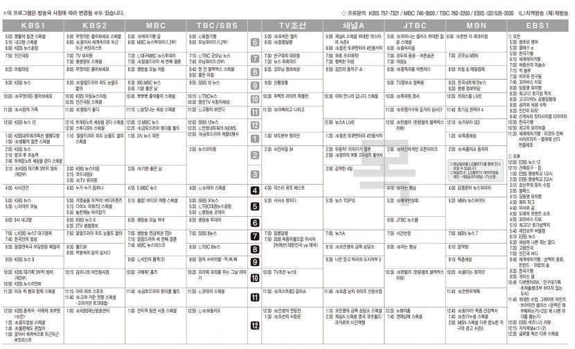 3월21일(목) TV 편성표
