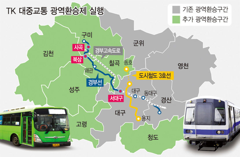 [단독] TK 대중교통 광역환승제 9부 능선 넘었다…올 12월부터 시행