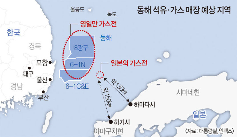 우리 바다 동해, 한일 양국 가스전 개발 각축장 됐다