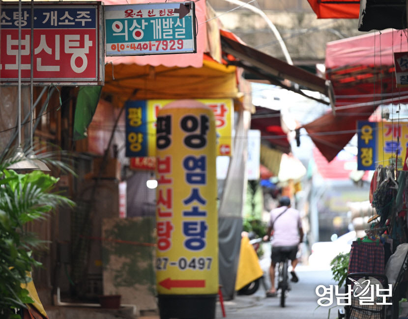 [포토뉴스] 말복에도 한산한 대구 칠성 개시장 보신탕거리