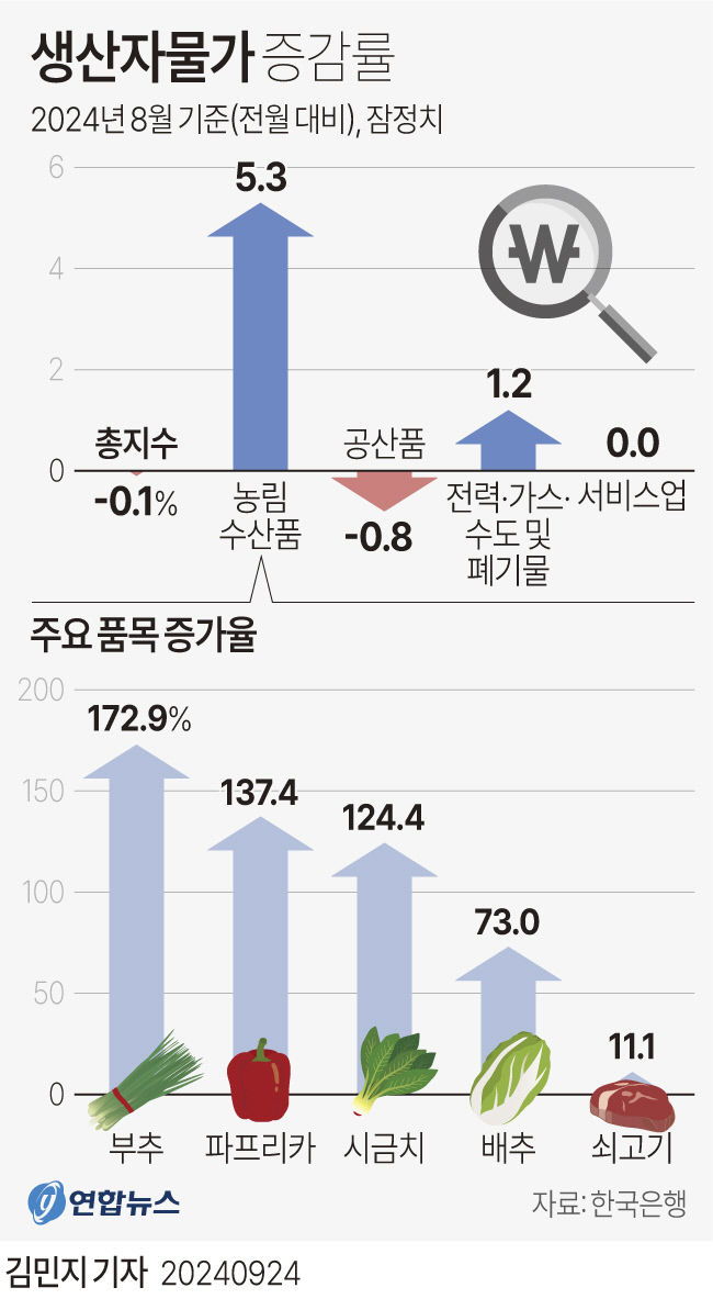 폭염 여파로 채소 가격 급등…배추·시금치 등 김장철 앞두고 소비자 우려