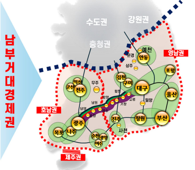 달빛철도 개통되면 영호남 황금순환고리 형성…남부거대경제권 토대된다