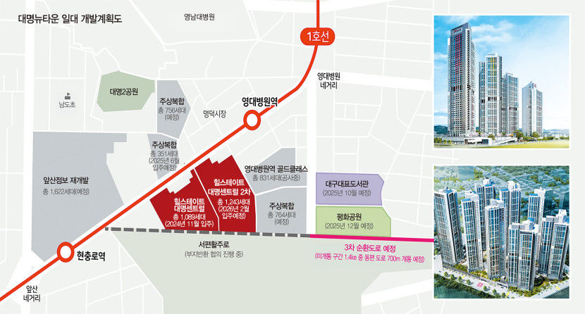 힐스테이트 대명 센트럴, 8000세대 남구 신흥 뉴타운의 핵심…대명동 랜드마크로 우뚝