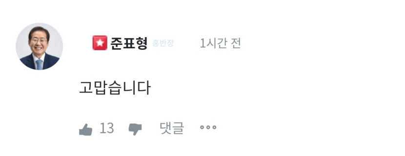 홍준표, 조기 대선 출마?…꼭 대통령 되세요에 고맙습니다 답