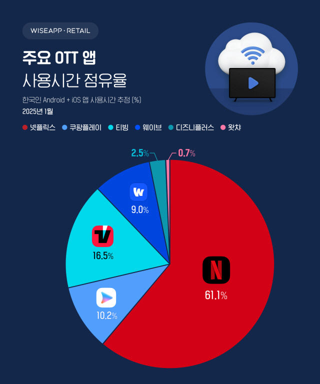 넷플릭스 앱 사용자 수 월 1천416만명 역대 최다