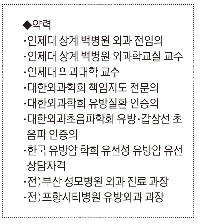 박인석 치유메디컬의원 대표원장 통증없는 멍울, 유방암 시그널…놓치면 생존율 뚝