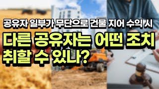[부동산 공부방] 공유자 일부가 무단으로 건물 지어 수익 시 다른 공유자는 어떤 조치 취할 수 있나?