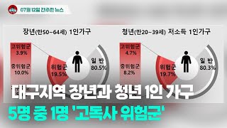[시도때도없는 뉴스 07.12] 대구지역 장년과 청년 1인 가구 5명 중 1명 ’고독사 위험군‘