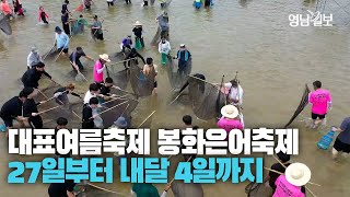 [영상뉴스] 대한민국 대표 여름축제 '제26회 봉화은어축제' 27일 개막···은어잡이 체험 관광객들로 인산인해