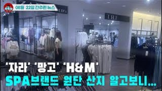 [시도때도없는 뉴스08.22] '자라' '망고' 'H&M' SPA브랜드 원단 산지 알고보니...