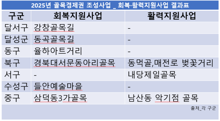 대구 ‘골목경제권 조성 사업’ 착착…단계별 지원으로 상권 육성 본격화