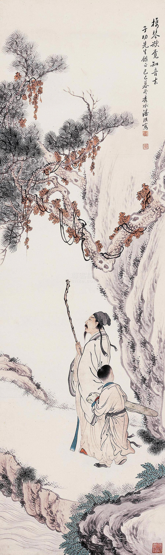 중국 근현대화가 반기의 휴금멱지음(携琴覓知音).