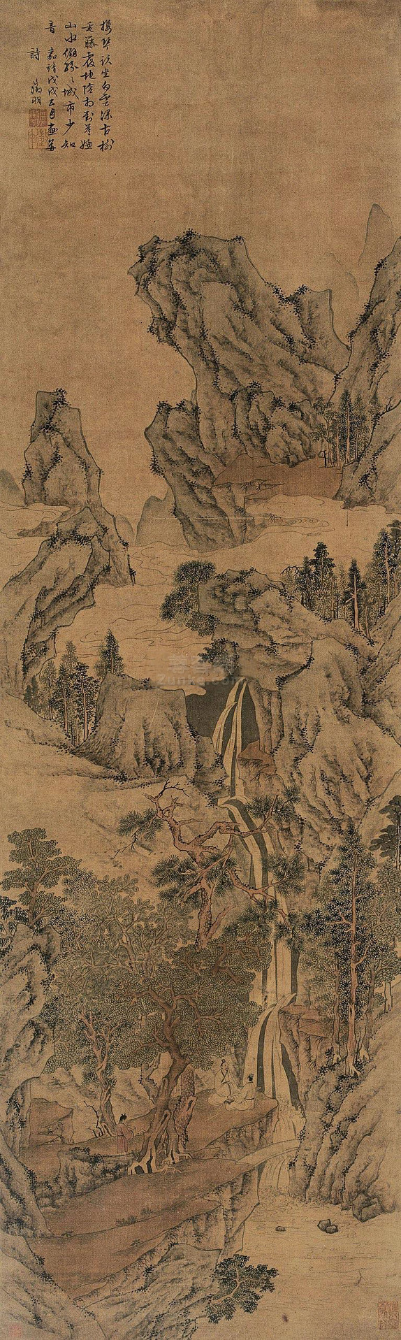 명나라 서화가 문징명이 1538년에 그린 고산유수멱지음(高山流水覓知音).