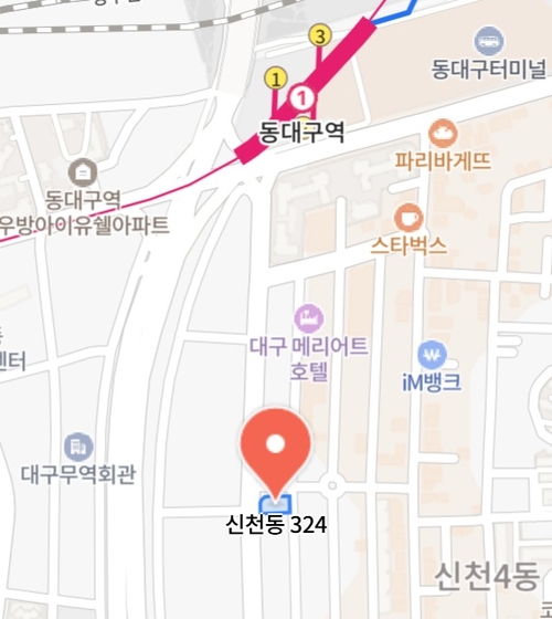 대구 동구 신천동 일대에 추진되는 시니어레지던스 사업 위치도.