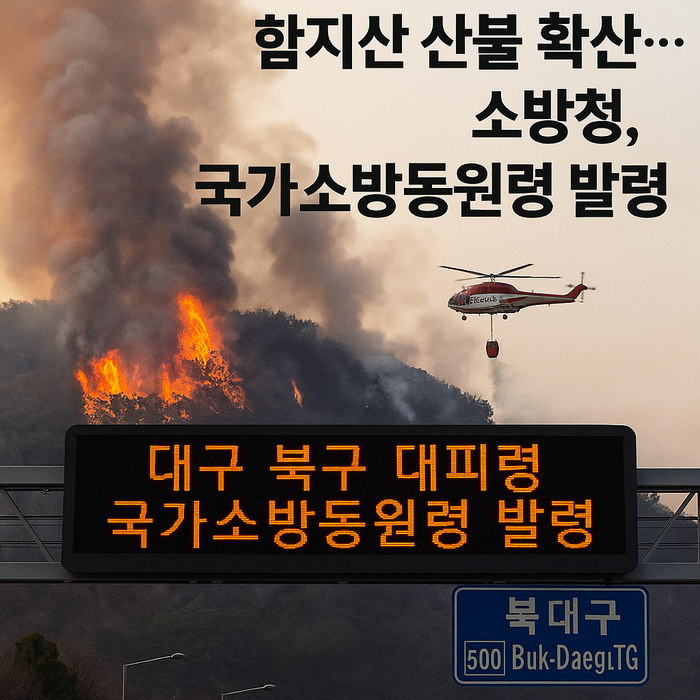대구 함지산 산불 확산…국가소방동원령 발령