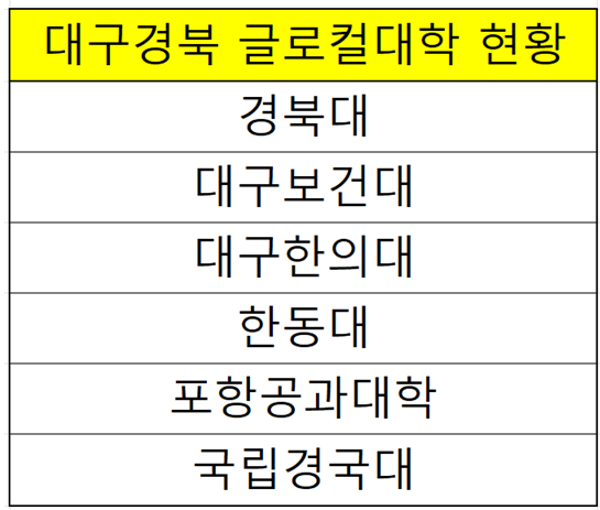 대구경북 글로컬대학 현황