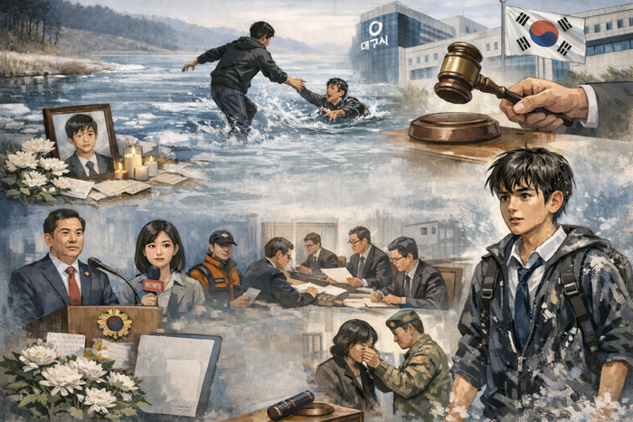 물에 빠진 친구들을 구하다 숨진 달성군 중학생의 희생을 계기로 대구시 의로운 시민 조례 개정이 추진되고 있다. 한 소년의 용기가 지역사회 공감과 제도 변화를 이끌었다는 평가가 나온다. <이미지=생성형 AI>