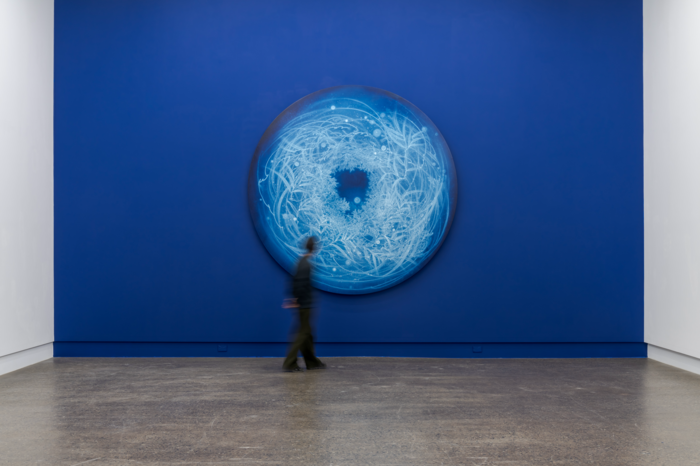 아트스페이스 울림 3전시실에서 송창애 작가의  물꽃회화 작품이 전시 중이다. <아트리움 모리 제공>