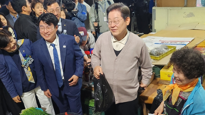 이재명 민주당 대선후보 영천 방문