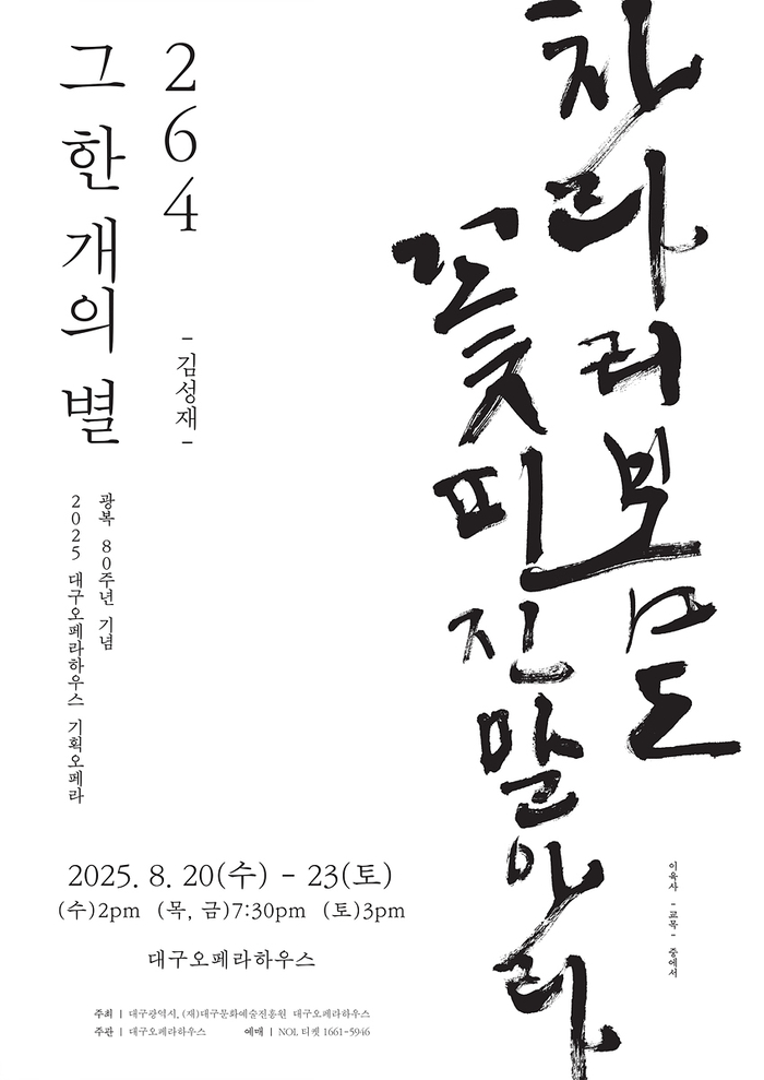 오페라 '264, 그 한 개의 별' 포스터 <대구오페라하우스 제공>