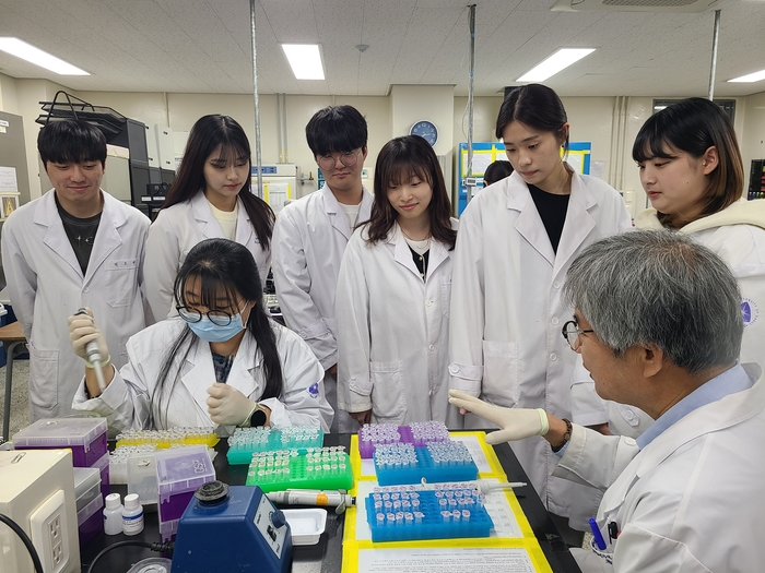 대구가톨릭대가 최근 과학기술정보통신부의 '2025년도 이공계 연구생활장려금 지원사업' 참여대학에 선정됐다. 대구가톨릭대 이공대 학생들이 실습에 참여하고 있다. <대구가톨릭대 제공>