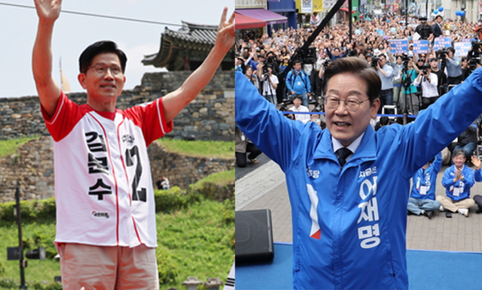 국민의힘 김문수 후보, 더불어민주당 이재명 후보. 연합뉴스