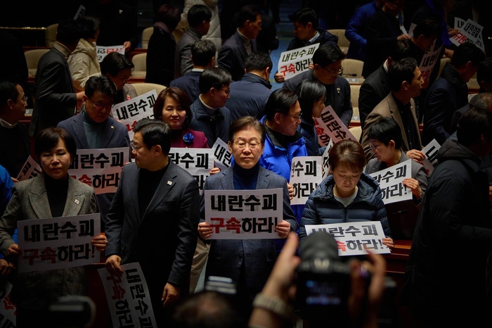 2025년 의원총회 당시 이재명 대통령. 더불어민주당 제공