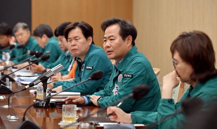 2일 경북도 간부회의에 참석한 김학홍 행정부지사가 빈틈없는 도정운영을 강조하고 있다. 경북도 제공
