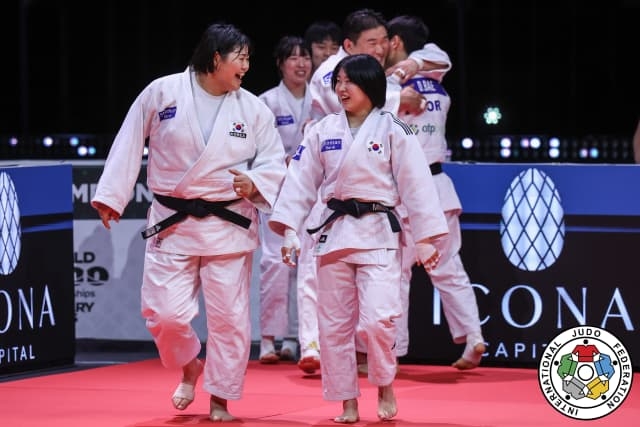 한국 유도대표팀. 국제유도연맹 홈페이지 캡처