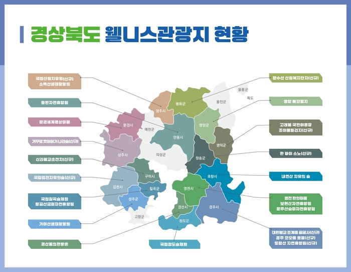 경북도 웰니스관광지 현황. 경북도 제공