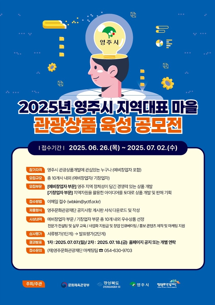 영주시 마을관광상품 육성 공모전 홍보 포스터. 영주시 제공