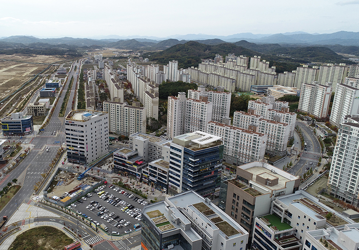 경북 안동시와 예천군 경계에 조성된 도청신도시 모습. <영남일보 DB>