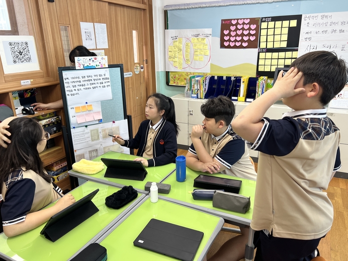 국제 바칼로레아(IB) 초등과정(PYP) 후보학교로 공식 승인된 부설초에서 수업이 진행되고 있다. 경북교육청 제공