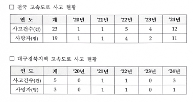 자동차 스마트 크루즈 컨트롤 고속도로  사고·사망 건 수. 한국도로공사 제공