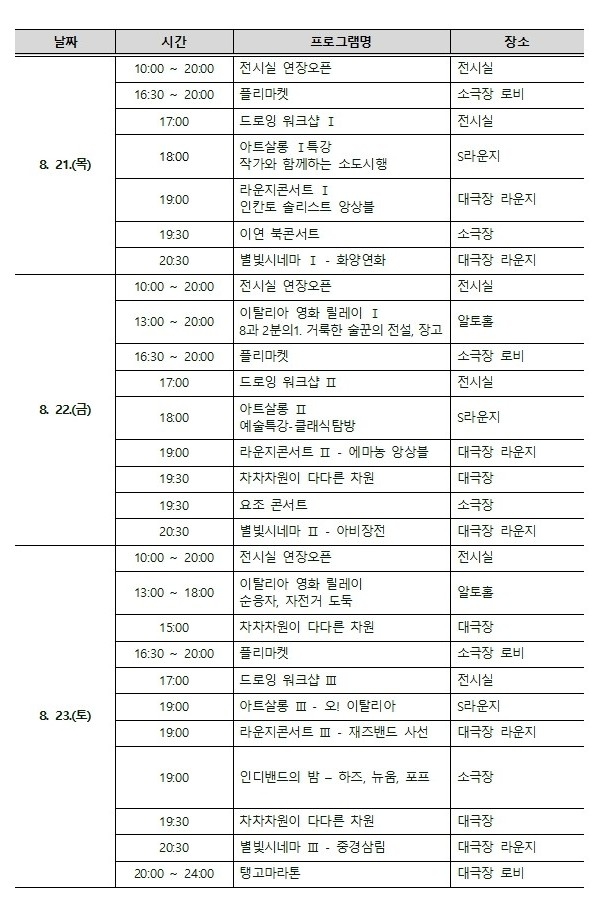 '2025 한여름 밤의 꿈 페스티벌' 세부 일정 <수성아트피아 제공>