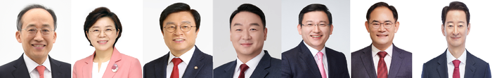 대구경북 지역 의원들이 지역 소규모 현안 및 재난에 대응하기 위한 행정안전부 '특별교부세'를 잇따라 확보했다고 밝혔다. 왼쪽부터 국민의힘 추경호·김정재·박형수·정희용·김형동·임종득·최은석 의원. 영남일보DB