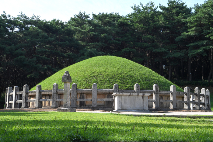 김유신 장군묘. 장군은 죽은 이후에 흥무대왕으로 추서됐는데, 따라서 '장군묘'가 아닌 '왕릉' 표기가 필요하다는 주장이 제기됐다. 
박관영기자 zone5@yeongnam.com