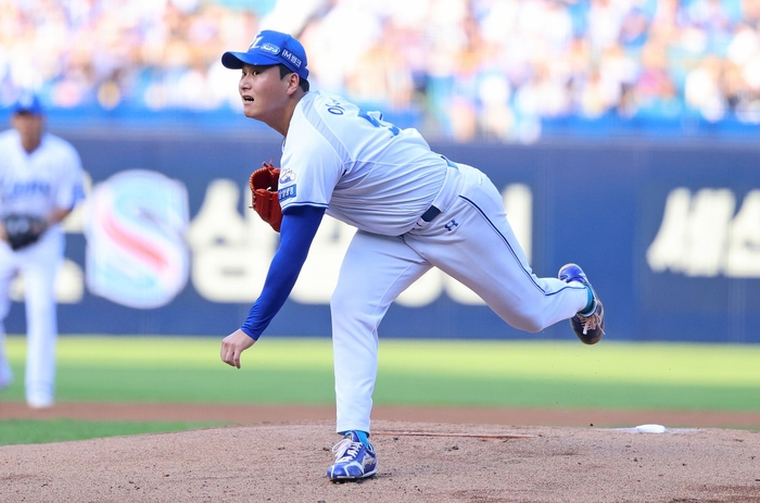지난 6일 삼성 라이온즈파크에서 열린 '2025 신한 SOL 뱅크 KBO리그' 삼성 라이온즈와 한화 이글스 경기에서 선발로 등판한 좌완 이승현. <삼성 라이온즈 제공>