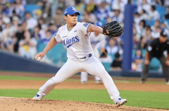 지난 7월5일 대구 삼성라이온즈파크에서 열린 LG트윈스전에 등판한 오승환. <삼성 라이온즈 제공>