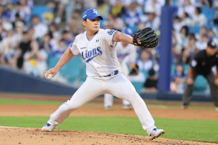 지난 7월5일 대구 삼성라이온즈파크에서 열린 LG트윈스전에 등판한 오승환. 삼성 라이온즈 제공