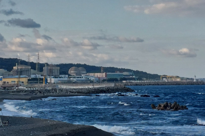 경주 읍천항에서 바라본 월성원전. <영남일보DB>