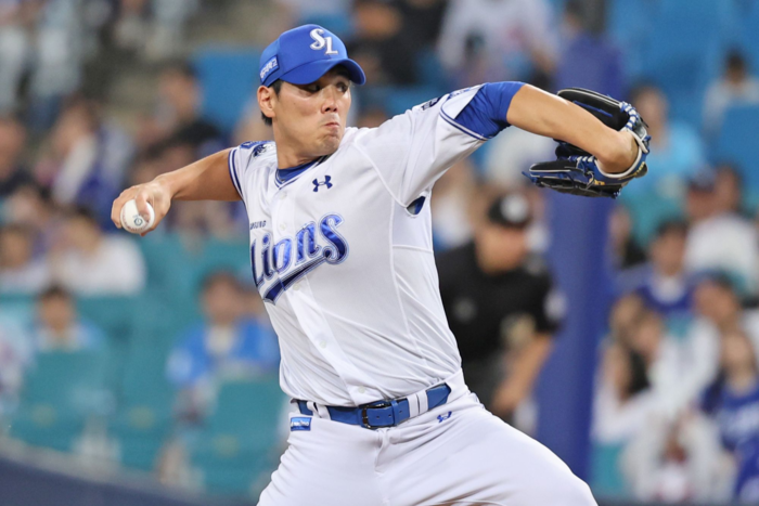 7일 오후 5시 삼성 라이온즈파크에서 열린 2025 신한 SOL 뱅크 KBO리그 삼성 라이온즈와 한화 이글스 경기에서 김재윤이 KBO리그 역대 8번째 190세이브를 달성했다. 사진은 지난 5일 키움 히어로즈전. 삼성 라이온즈 제공