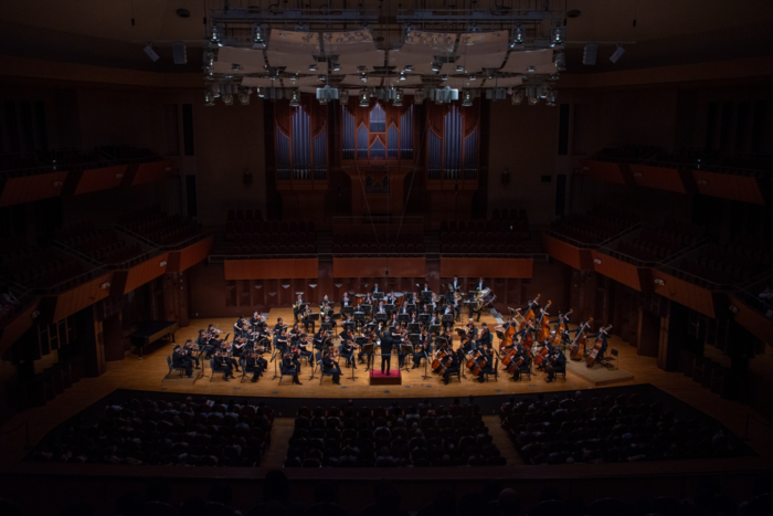 지난 25일 일본 오사카 더 심포니홀에서 열린 대구시향 월드오케스트라페스티벌 인 재팬 공연 모습. <대구시향 제공>