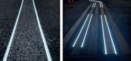 서울시에서 시범 설치한 발광형 노면표시. <이진욱 동구의원 제공>