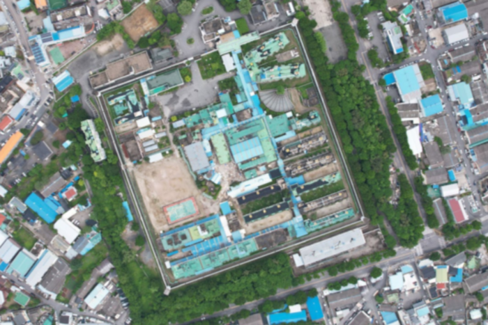 옛 대구교도소 후적지(대구 달성군 화원읍) 개발사업이 속도를 내고 있다. 하늘에서 내려다 본 옛 대구교도소 후적지 모습. <대구시 제공>