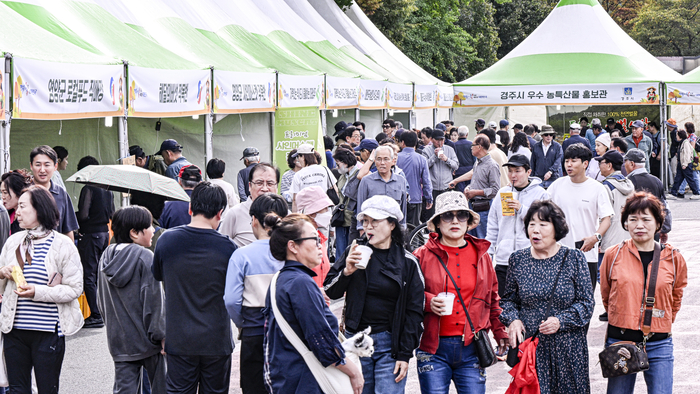 19일 대구 두류공원 인라인스케이트장에서 열린 제18회 아줌마 대축제에서 시민들이 각 지역 부스를 둘러보며 농특산물을 구매하고 있다. 이번 행사는 대구·경북 26개 시·군이 참여해 도농상생의 장을 마련했다.
이현덕기자 lhd@yeongnam.com