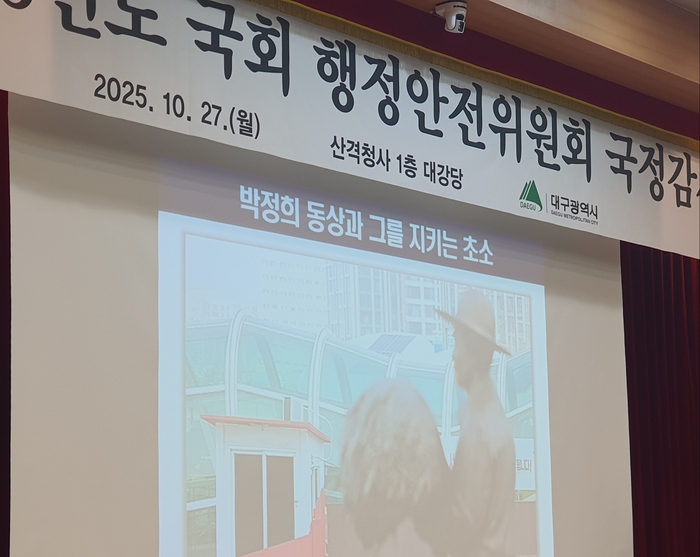27일 대구시 국정감사에서 박정희 전 대통령 동상 건립 관련 논란이 잇따라 도마 위에 올랐다. 노진실 기자