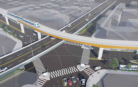 대구 도시철도 4호선 복현오거리 통과구간 조감도. 대구교통공사 제공