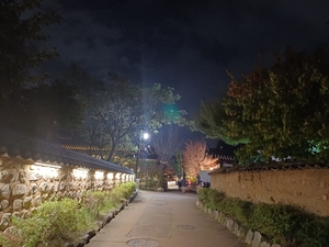 경주 최부자집 동네, 교촌마을 밤길.