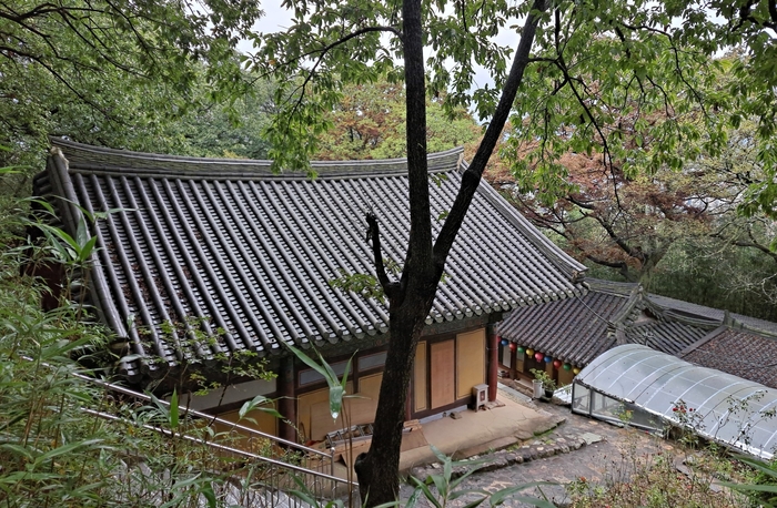 왕실 보물창고인 천존고에 보관돼 있던 신라 국보 거문고가 갑자기 사라졌다가 다시 되돌아와 나타난 곳인 경주 백률사. 전각으로 대웅전과 범종각만 있는 작은 사찰이다.